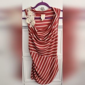 Ric Rac Anthropologie Red Stripe Sleeveless Top Size S